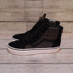 Vans High Top Black & Gray Sneakers, Size 3 Kids